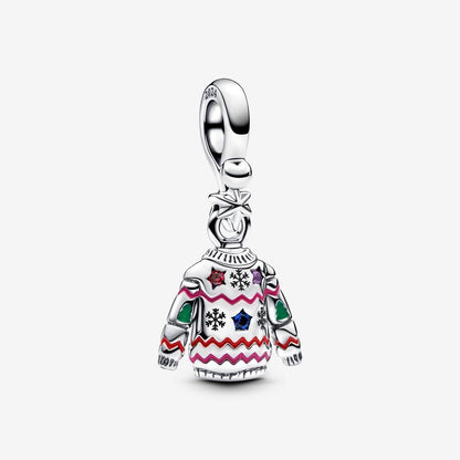 Christmas Sweater Dangle Charm Hallmarked S925 Sterling Silver