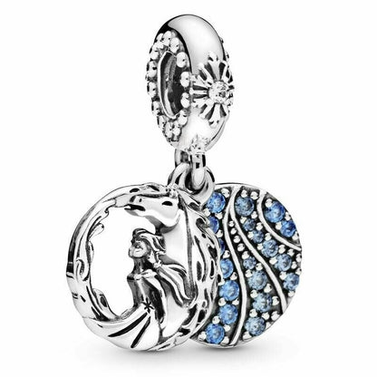 Disney Frozen Elsa & Nokk Dangle Charm Hallmarked S925 Sterling Silver