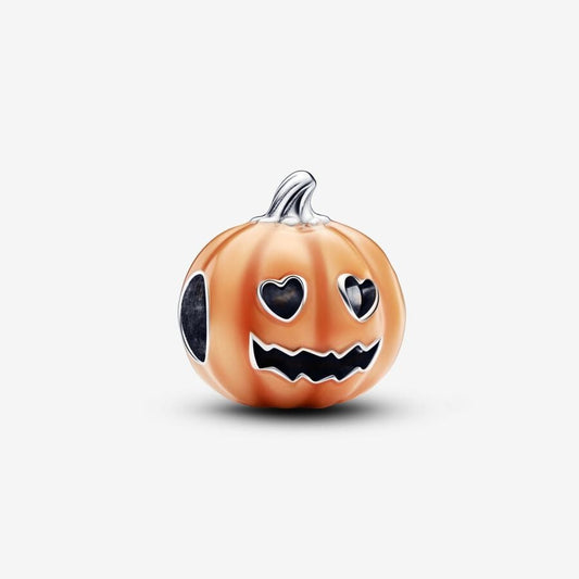 Glow-in-the-dark Spooky Pumpkin Charm Hallmarked S925 Sterling Silver