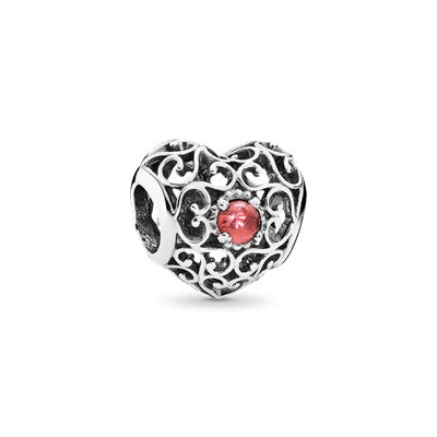 S925 Signature Heart Birthstone Months Sterling Silver Charms Collecti