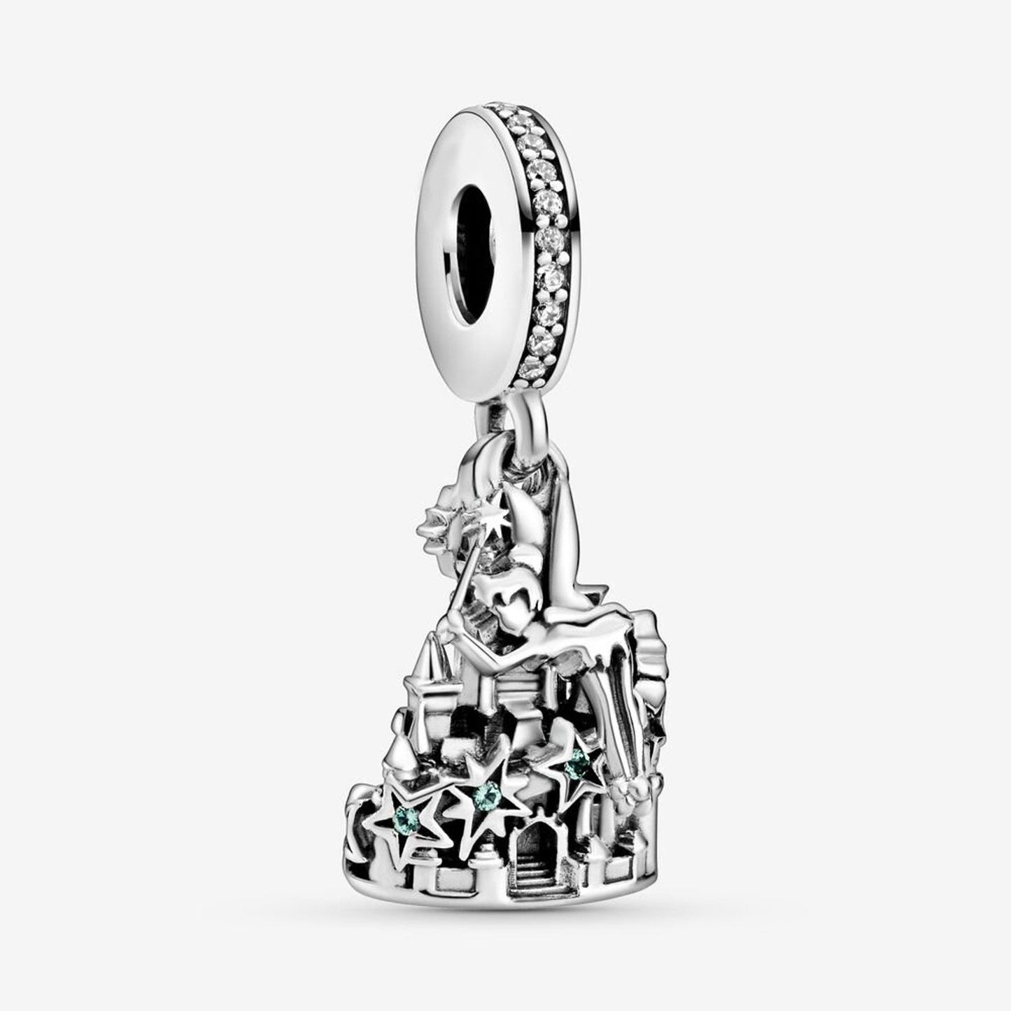 Disney Tinkerbell Castle Dangle Charm Hallmarked S925 Sterling Silver