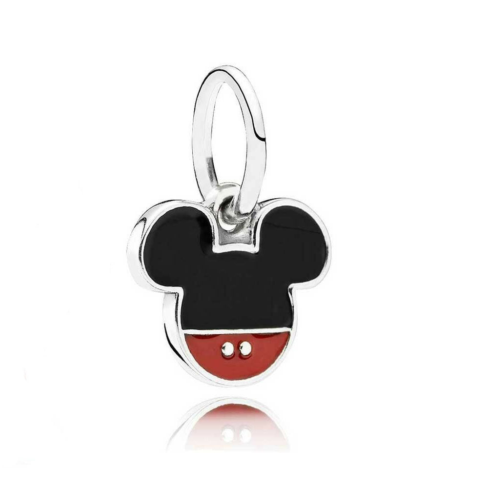 Disney Mickey Mouse Icon Dangle Charm Hallmarked S925 Sterling Silver