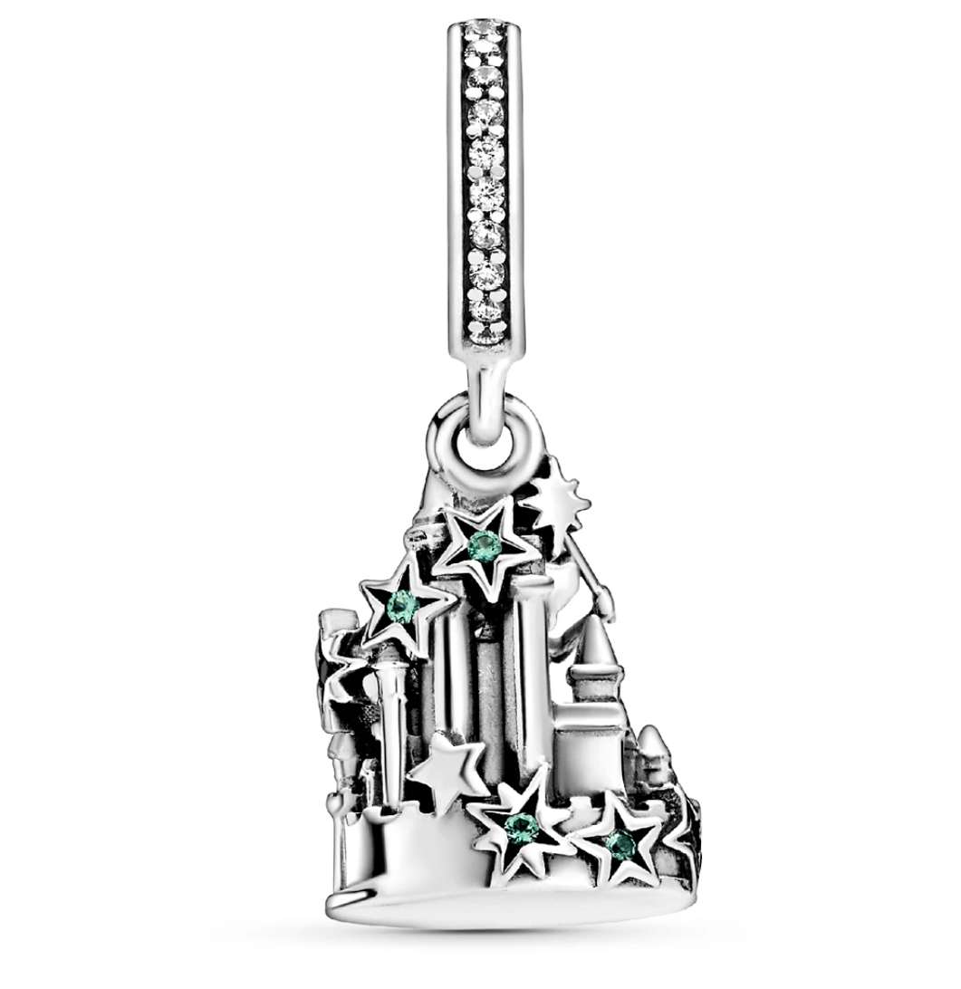 Disney Tinkerbell Castle Dangle Charm Hallmarked S925 Sterling Silver